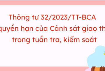 THÔNG TƯ SỐ 32/2023/TT-BCA