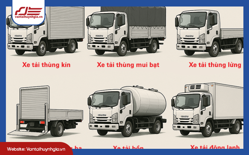 Xe thùng kín, xe mui bạt và xe tải lạnh